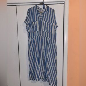 Plus size Front Midi Shirt Dress